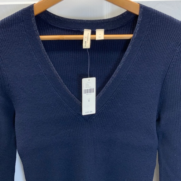 Anthropologie Moth Ribbed Knit V-Neck Pullover Sweater - Picture 6 of 16